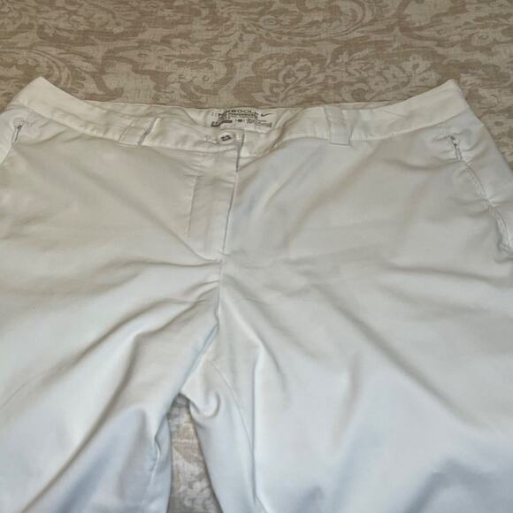Nike Golf womens pants Tour Performance Dry Fit white crop length pockets Sz 12 - Picture 4 of 10
